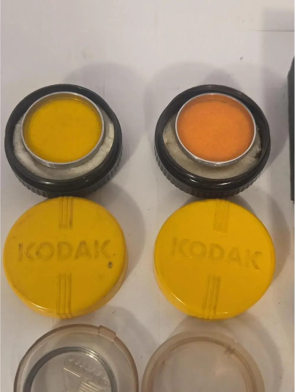 Vintage Kodak Lens Hood Series V Slip-On Circular Yellow Orange Filters USA